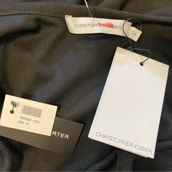 CHRISTOPHER ESBER INTERLOCKED RIB DRESS IN SIZE 12 - Picture 8 of 12